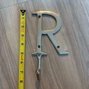 Letter R Silver Wall Hook